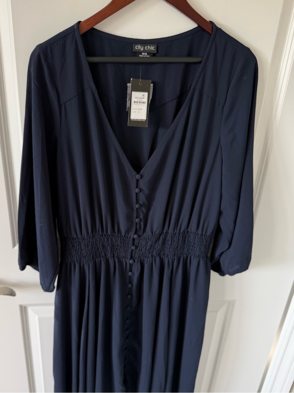 City Chic Button Front Maxi Dress NWT